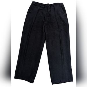 Cubavera *Sz Large 36-38* Inseam 28" Mens Black Linen Blend Pants Elastic Waist